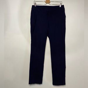 Stretch Straight Slim Leg Navy Blue Dress Pants